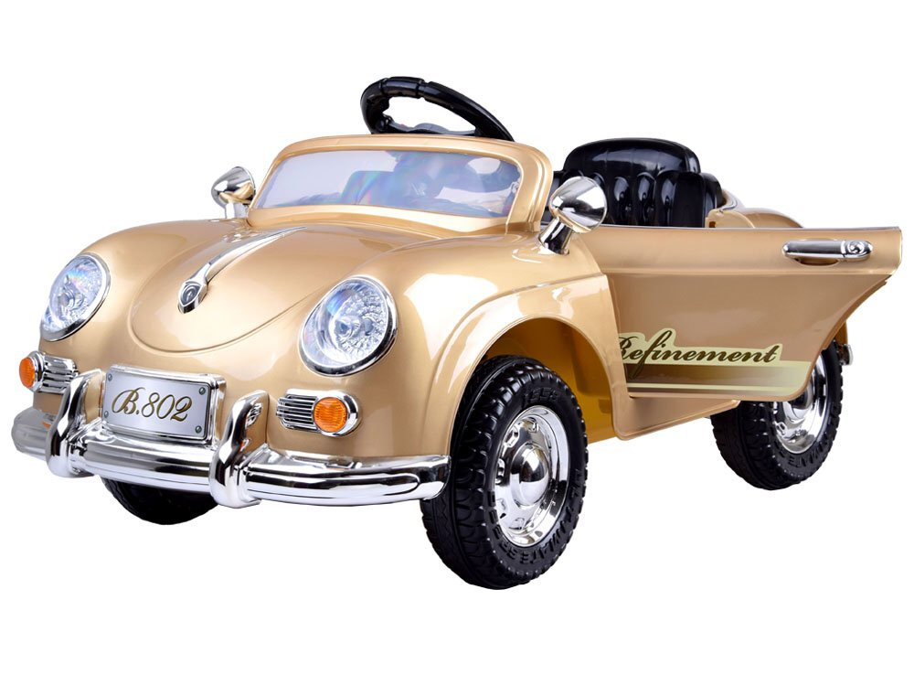 JOKO Elektrické autíčko RETRO elegant 12V LAKOVANÉ, zlaté