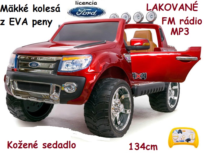 Joko Elektrické autíčko Ford Ranger, Lakované, penové kolesá, červené