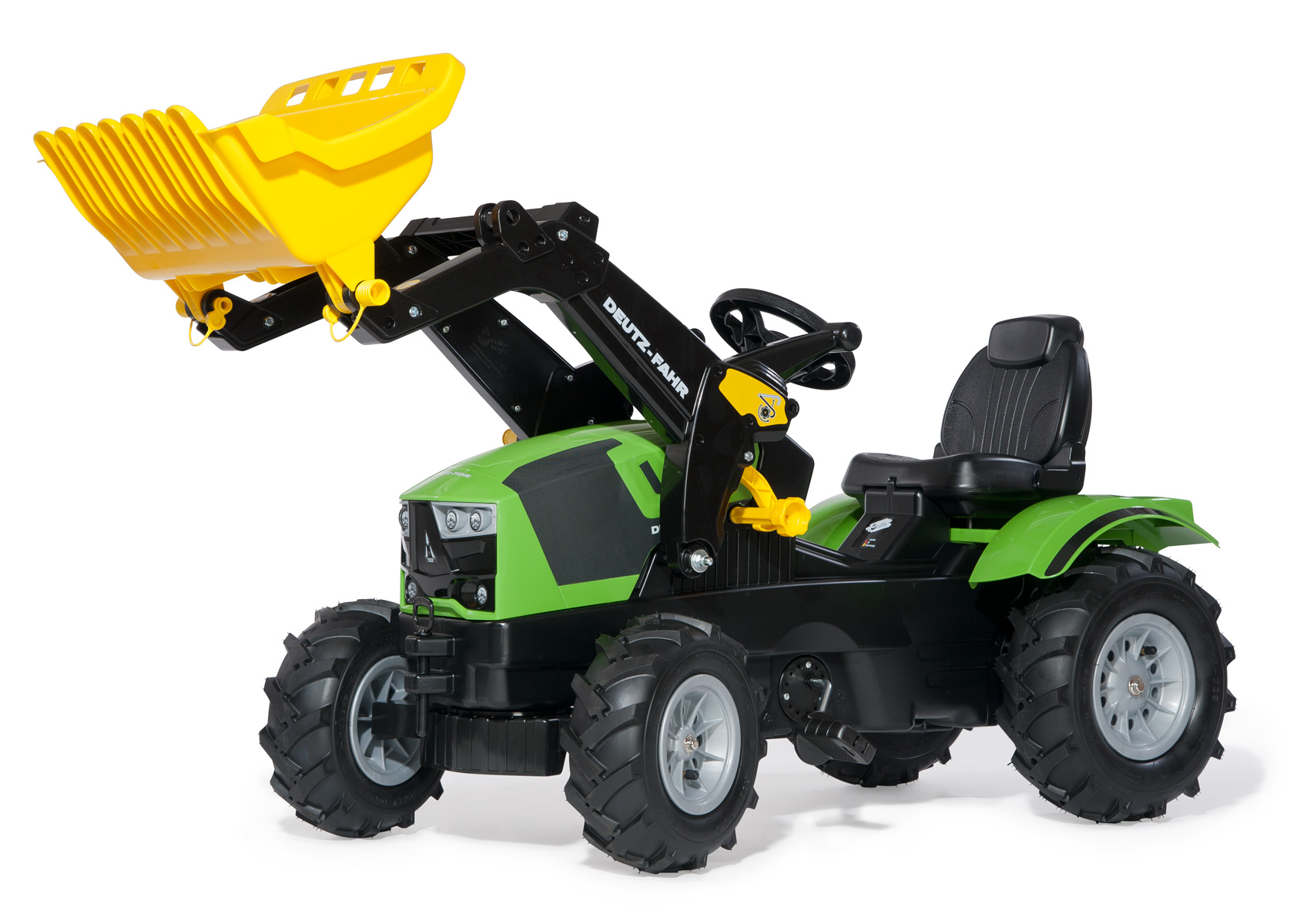 Rolly Toys Šľapací traktor DEUTZ FAHR s čelným nakladačom a nafukovacími kolesami, od 3 do 8 rokov