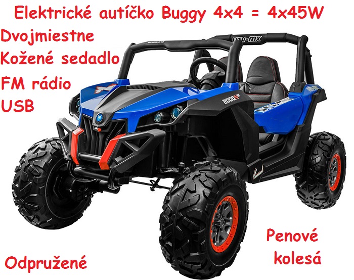 Joko Elektrické autíčko Buggy 4x4, dvojmiestne, penové kolesá, modré