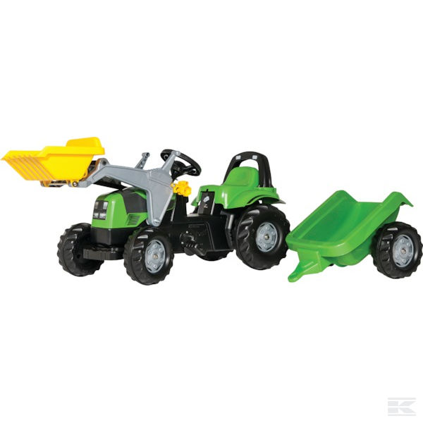Rolly Toys Šľapací traktor DEUTZ s čelným nakladačom a prívesom