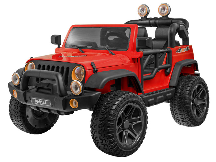 JOKO Elektrické autíčko Jeep Terénny, penové kolesá, USB, MP3, odpružené, červené