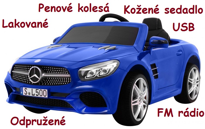 Joko, Elektrické autíčko Mercedes SL 500, Lakované, Penové kolesá, rádio, modré