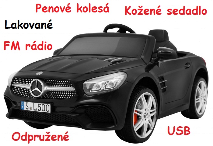 Joko, Elektrické autíčko Mercedes SL 500, Lakované, Penové kolesá, rádio, čierne