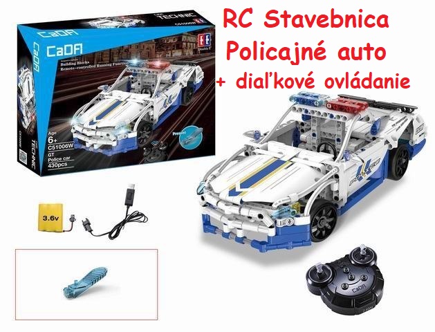 CaDa TECHNIC – EE RC Stavebnica Policajné auto na diaľkové ovládanie 430ks