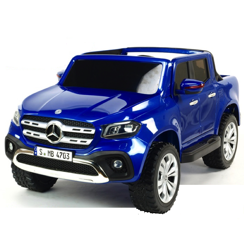 JOKO Elektrické autíčko Mercedes Benz X-Class 4x4, Lakované, MP4 LCD displej, dvojmiestne, Efekt HOJDANIA, penové kolesá, kožené sedadlo, nosnosť 50kg, modré
