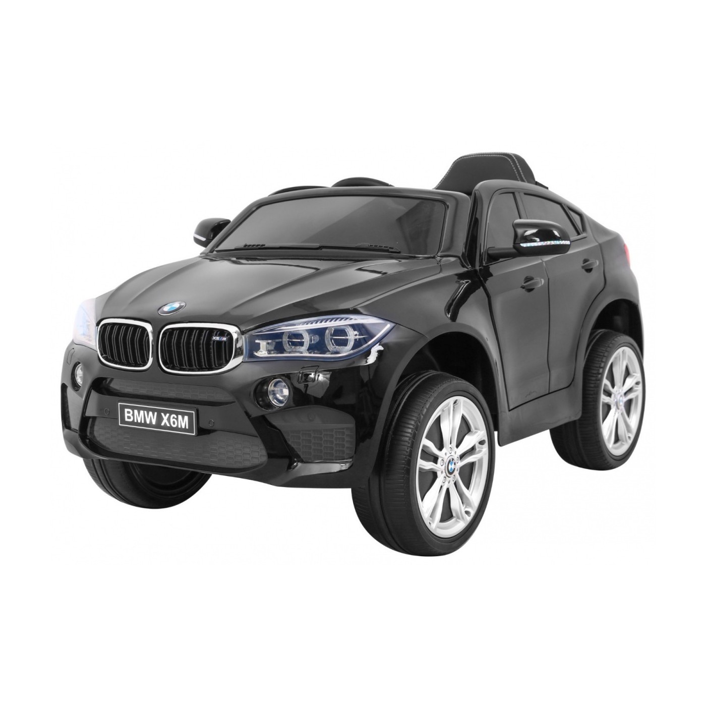 JOKO Elektrické autíčko BMW X6M, penové kolesá, kožené sedadlo, USB, čierne