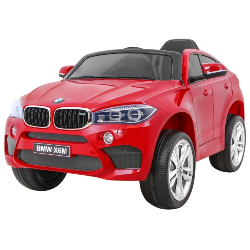 JOKO Elektrické autíčko BMW X6M, Lakované, penové kolesá, kožené sedadlo, USB, červené