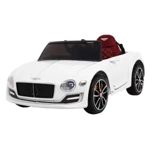 JOKO Elektrické autíčko Bentley Bentayga, penové kolesá, kožené sedadlo, USB, biele