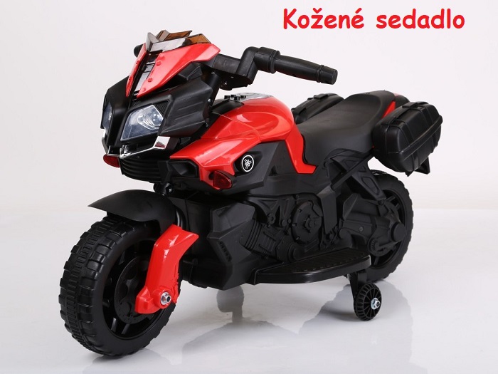 JOKO Elektrická motorka SkyBike, kožené sedadlo + bočné kufre, červená