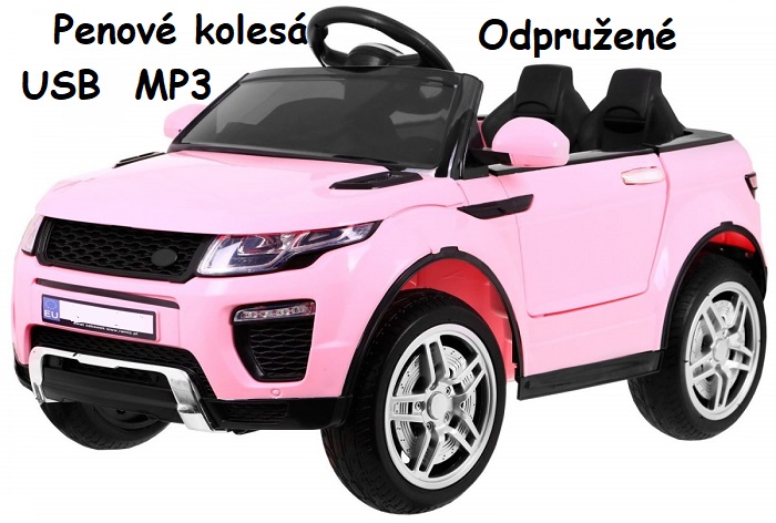 JOKO Elektrické autíčko Rapid Racer, penové kolesá, USB, odpružené, ružové