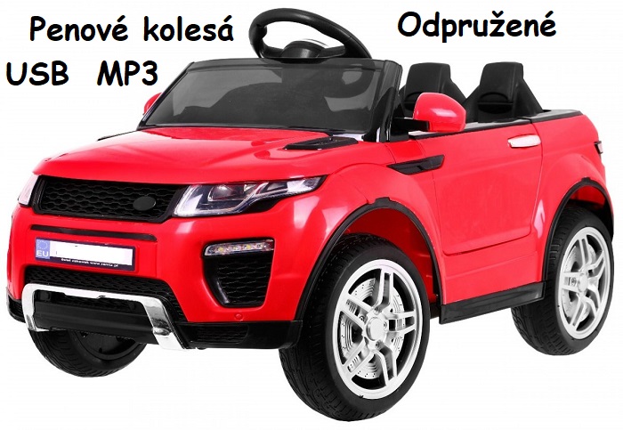 JOKO Elektrické autíčko Rapid Racer, penové kolesá, USB, odpružené, červené