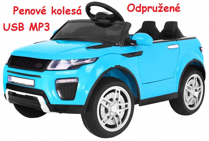JOKO Elektrické autíčko Rapid Racer, penové kolesá, USB, odpružené, modré