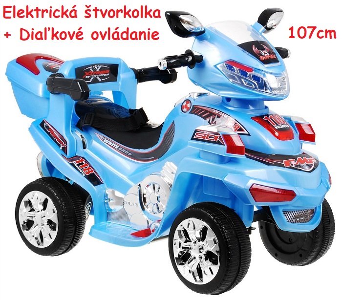 JOKO Elektrická štvorkolka s diaľkovým ovládaním 107cm, modrá