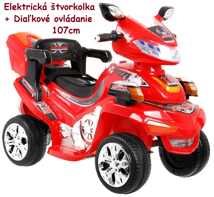 JOKO Elektrická štvorkolka s diaľkovým ovládaním 107cm, červená