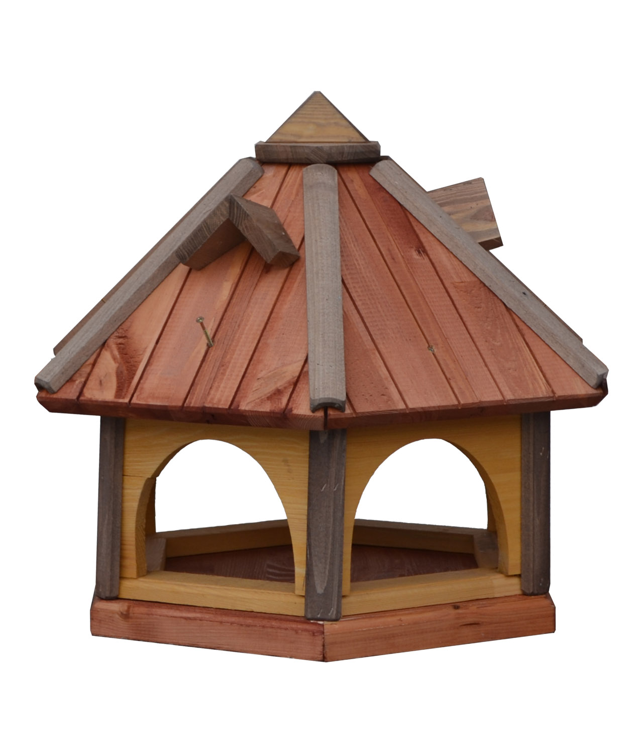MKSTOR Drevené kŕmitko pre vtáky 52cmx43x42cm, vtáčia búdka, tik