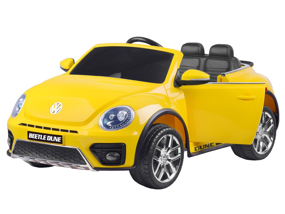 JOKO Elektrické autíčko Volswagen Chrobák, FM rádio, diaľkové ovládanie, žlté