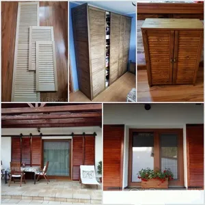 RETRO Drevené okenice, nábytkové dvierka, drevená okenica 993 mm x 494 mm