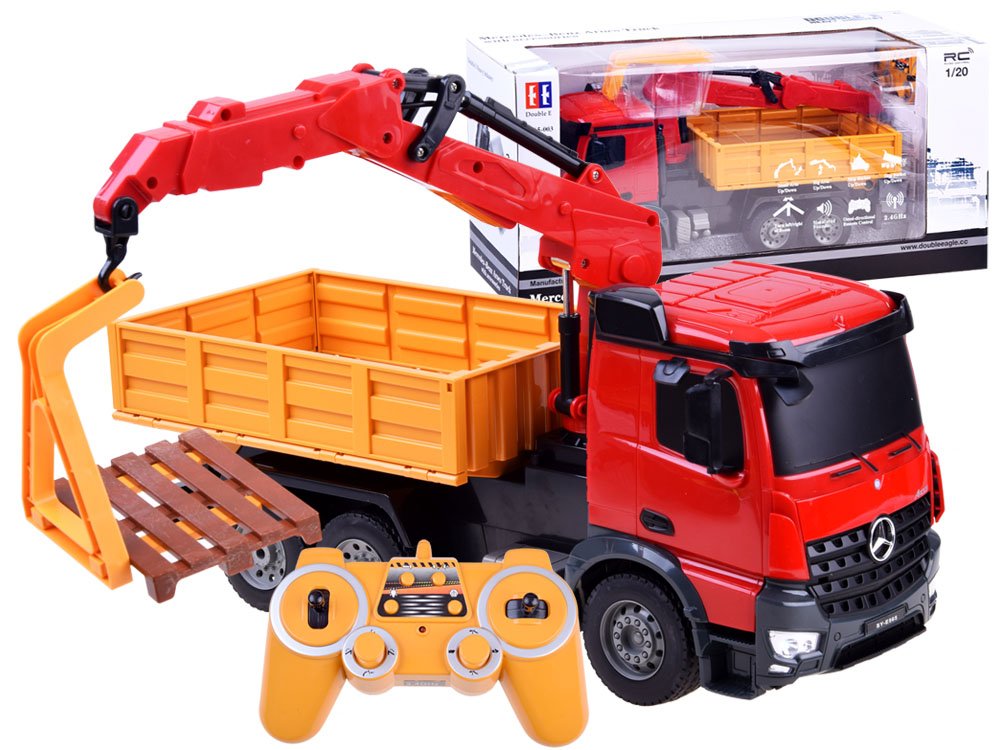 Double Eagle RC Nákladné auto Mercedes Benz Arocs s ramenom a paletou na diaľkové ovládanie 2.4Ghz 1:20