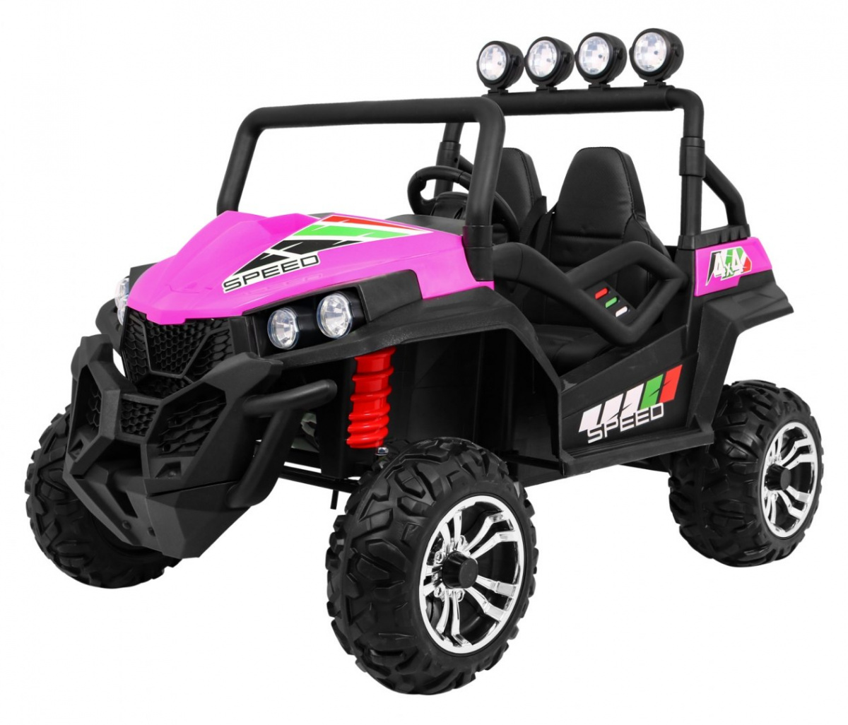 JOKO Elektrické autíčko Buggy 4x4, kožené sedadlo, penové kolesá, FM rádio, nosnosť 40kg, ružové