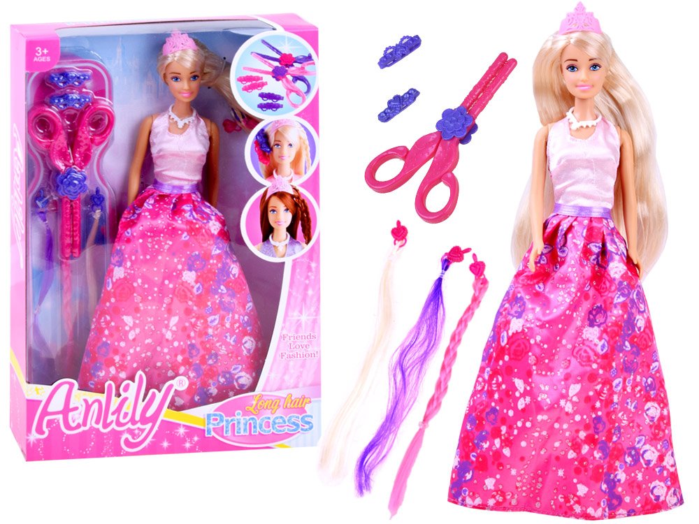 ANLILY Bábika s príčeskami a nožnicami, kaderníctvo, blondína