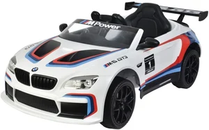 JOKO Elektrické autíčko BMW M6 GT3, penové kolesá, kožené sedadlo, USB, MP3, aktívna ventilácia biele