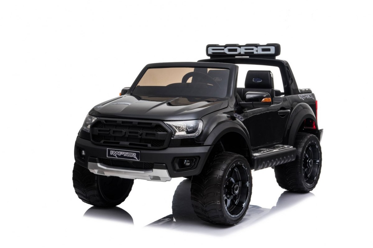 JOKO Elektrické autíčko Ford Ranger Raptor, penové kolesá, kožené sedadlo, FM rádio, čierne