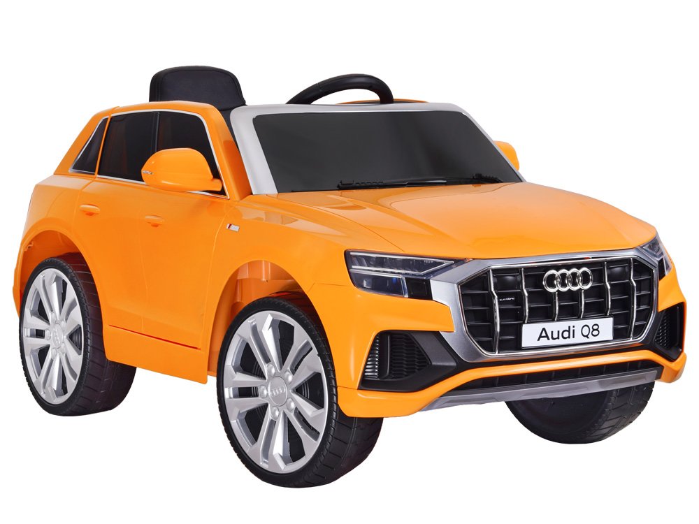 Elektrické autíčko AUDI Q8, penové kolesá, odpružené , kožené sedadlo, USB, MP3, žlté