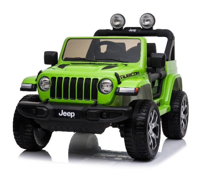 JOKO Elektrické autíčko JEEP Wrangler Rubicon 4x4, penové kolesá, kožené sedadlo, FM rádio, zelený