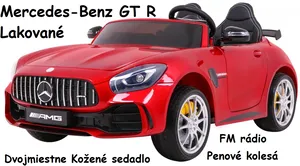 JOKO Elektrické autíčko Mercedes-Benz GT R 4x4, LAKOVANÉ, Dvojmiestne, Penové kolesá, kožené sedadlo, FM rádio, červené