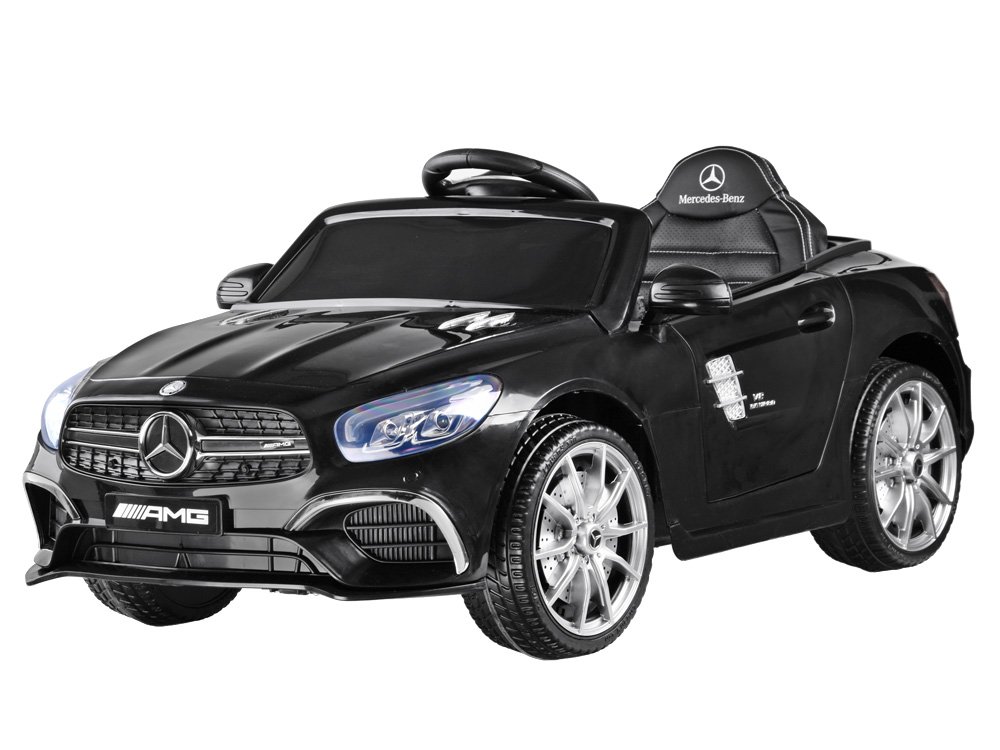 JOKO Elektrické autíčko Mercedes AMG S63, penové kolesá, kožené sedadlo, Odpružené, USB, čierne