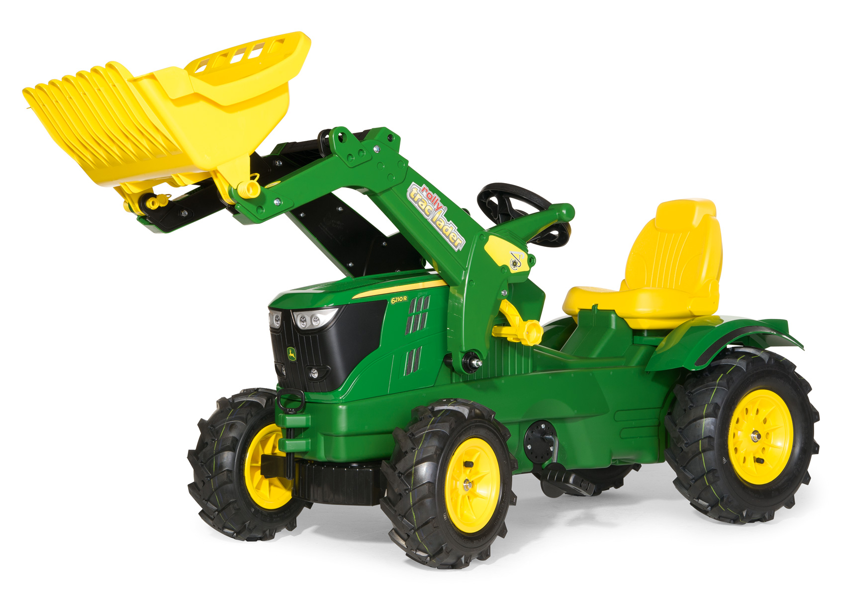 Rolly Toys, Šľapací traktor John Deere 6210R s predným nakladačom a nafukovacími kolesami, od 3 do 8 rokov
