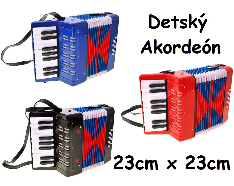 JOKO Veľký Detský akordeón 23cm x 23cm, harmonika