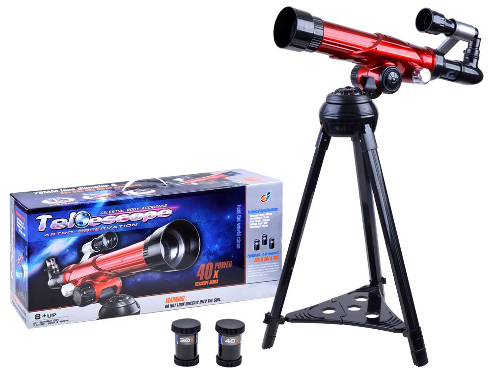 JOKO Detský hvezdársky ďalekohľad, teleskop, červený