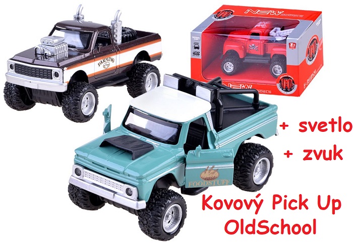 JOKO Kovové autíčko Jeep Pickup OldSchool so svetlom a zvukom