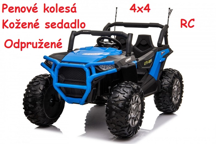 JOKO Elektrické autíčko Buggy Racer 4x4, penové kolesá, kožené sedadlo, odpružené, modré