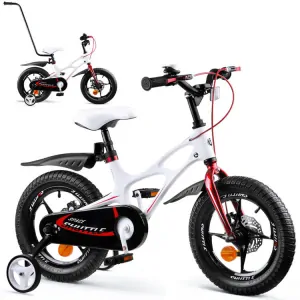 Royal Baby Detský bicykel Space Shuttle 14" s nafukovacími kolesami + pomocné kolieska + zvonček, biely