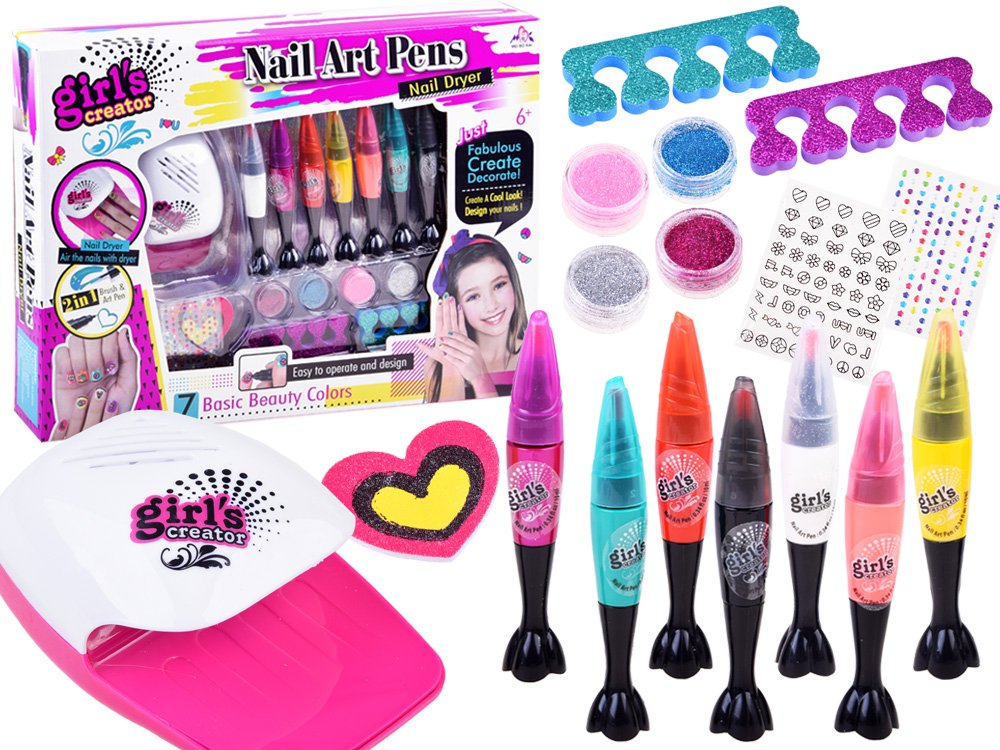 JOKO Sada na zdobenie a maľovanie nechtov + 7 lakov na nechty + sušička nechtov, nechtové štúdio