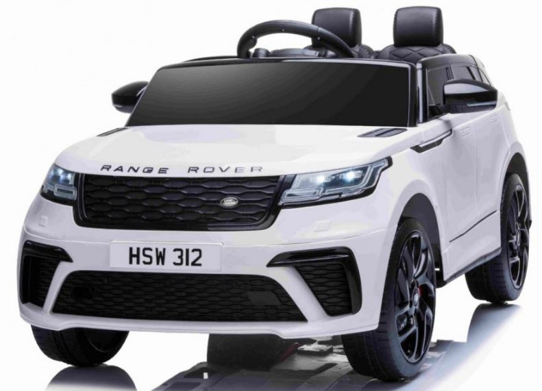 JOKO Elektrické autíčko Range Rover Velar, penové kolesá, kožené sedadlo, biele