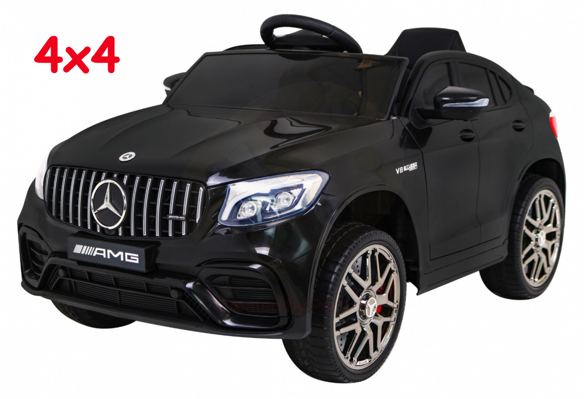 JOKO Elektrické autíčko Mercedes Benz GLC63S 4x4, penové kolesá, kožené sedadlo, čierne