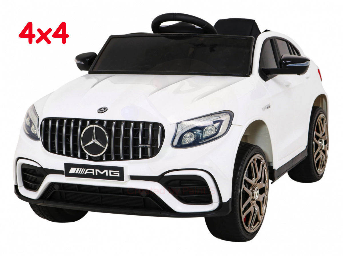 JOKO Elektrické autíčko Mercedes Benz GLC63S 4x4, penové kolesá, kožené sedadlo, biele