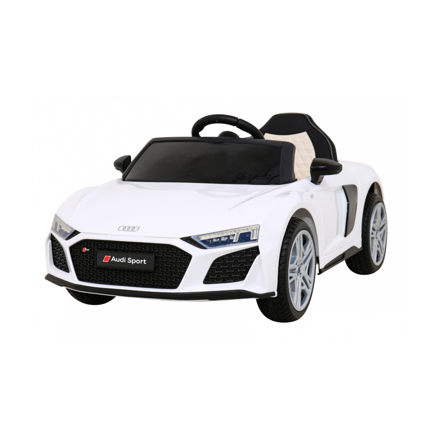 JOKO Elektrické autíčko AUDI R8 LIFT, kožené sedadlo, penové kolesá, biele