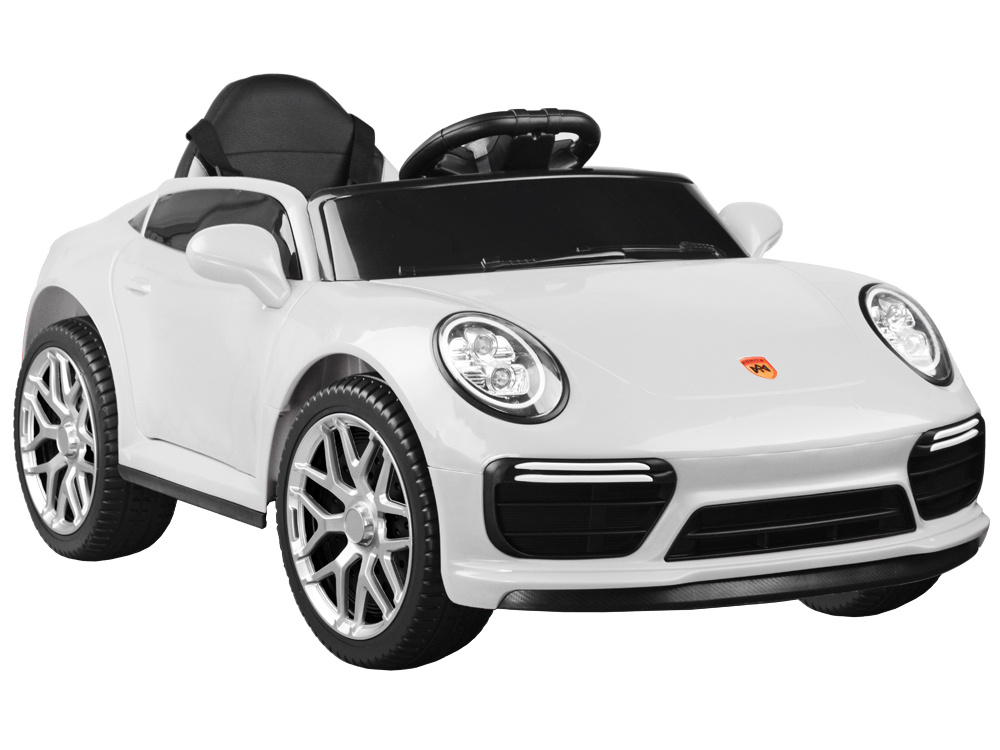 JOKO Elektrické autíčko Cabrio s Efektom HOJDANIA, kožené sedadlo, penové kolesá, biele