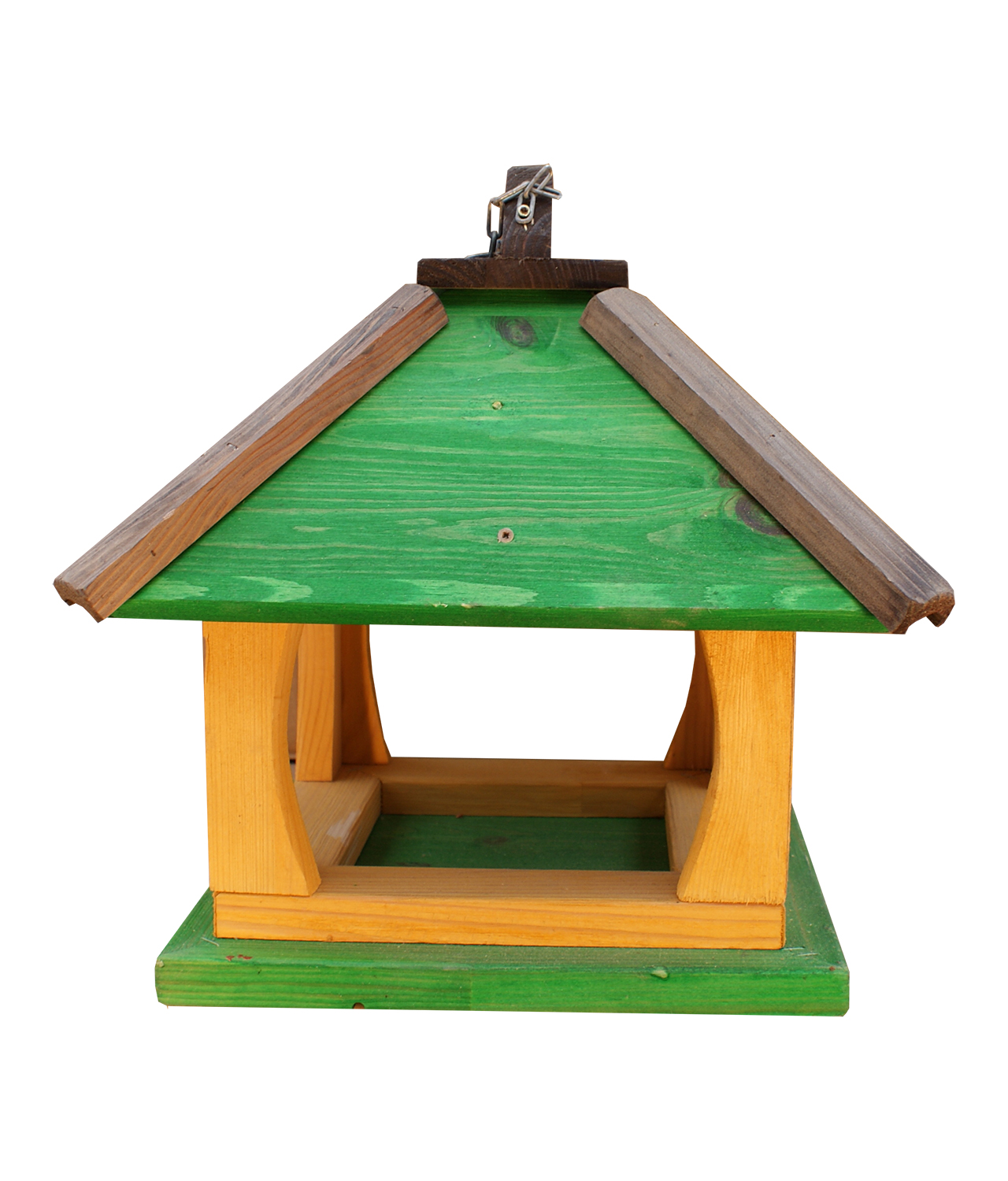 MKSTOR Drevené kŕmitko pre vtáky 35cmx32cmx26cm, vtáčia búdka, zelená