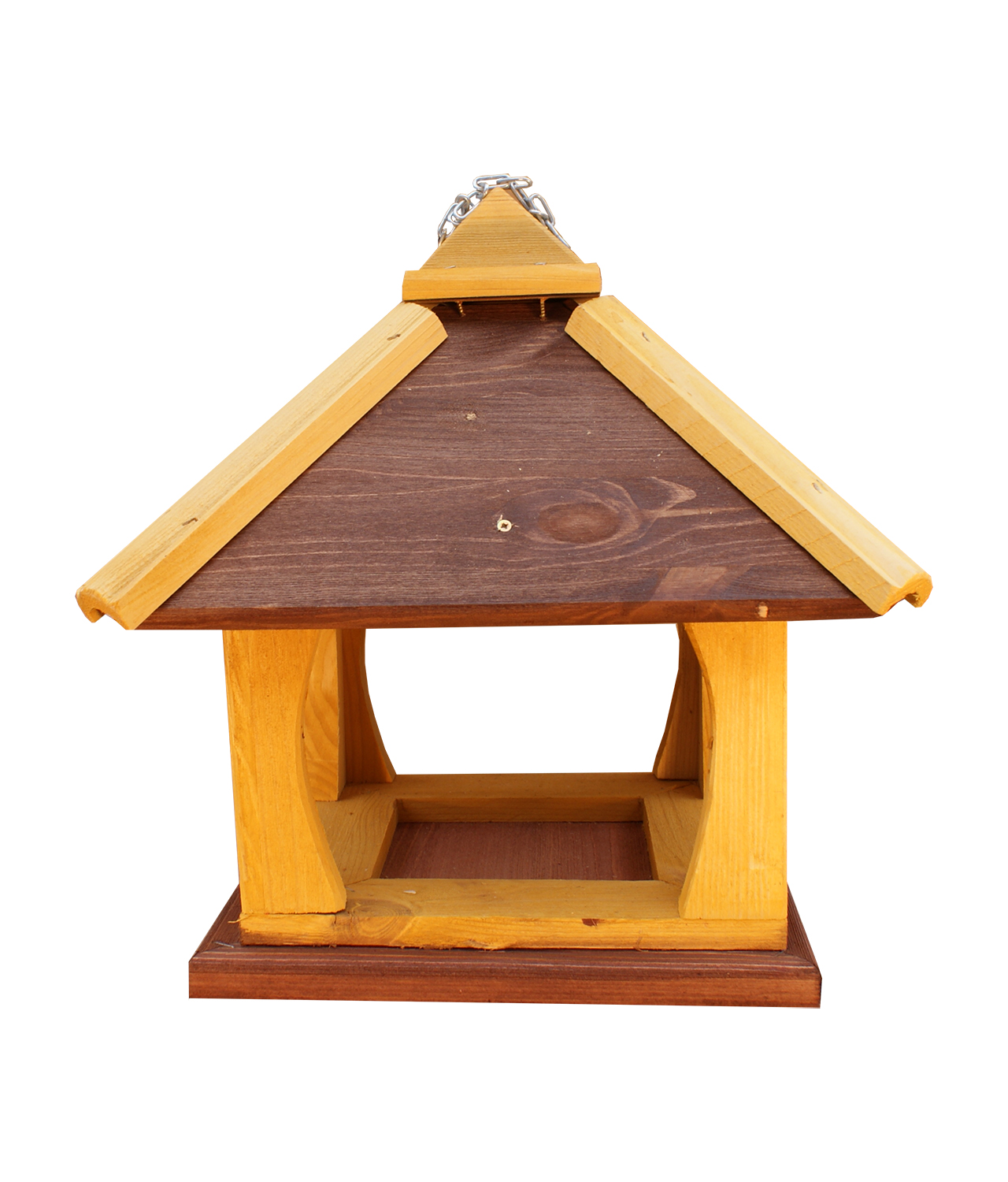 MKSTOR Drevené kŕmitko pre vtáky 35cmx32cmx26cm, vtáčia búdka, hnedá