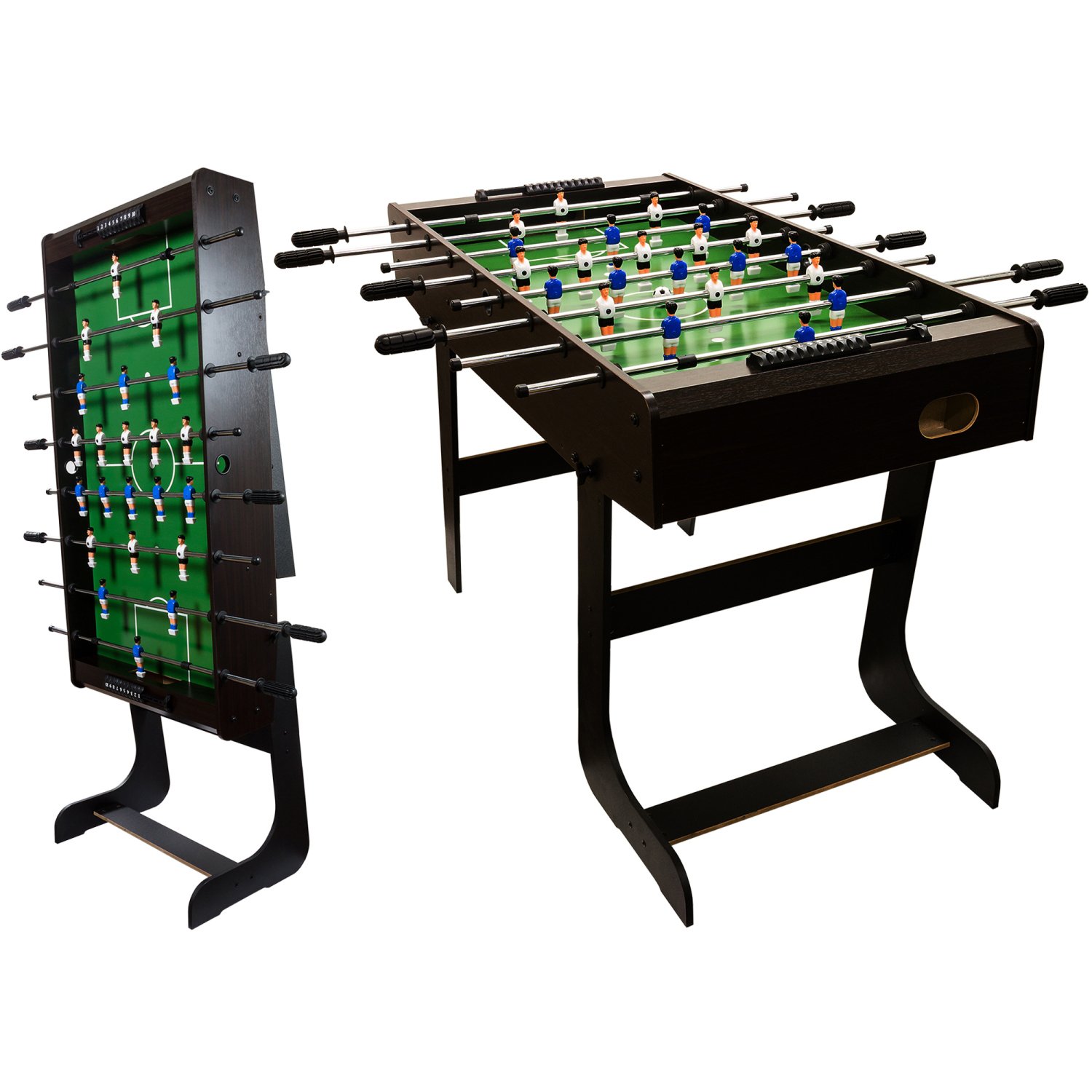 GAMES PLANET Stolný fubal BELFAST 121 cm x 101  x 79 cm, skladací, tmavo hnedý