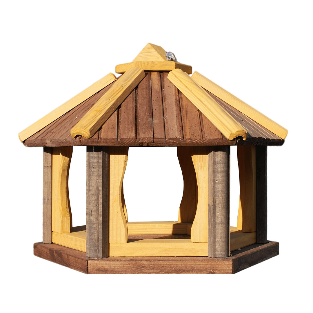 MKSTOR Drevené kŕmitko pre vtáky 45cmx35, vtáčia búdka, hnedá