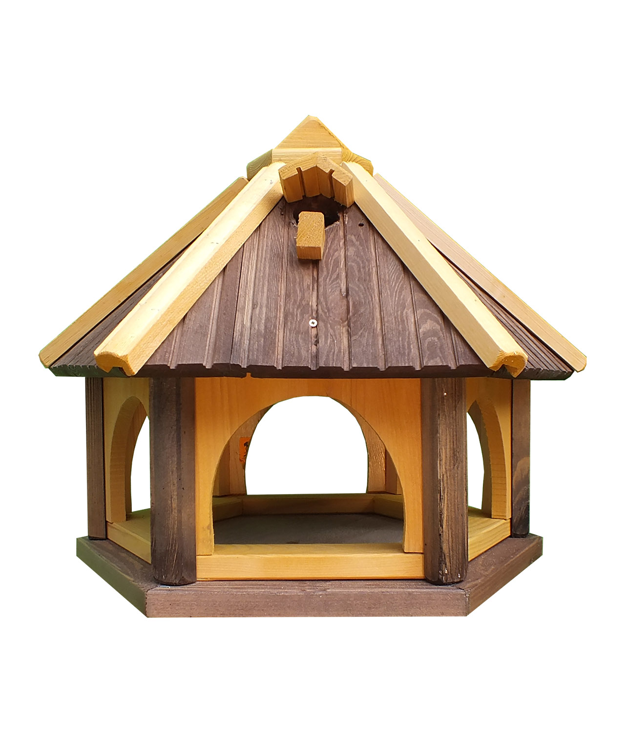 MKSTOR Drevené kŕmitko pre vtáky 52cmx43x42cm, vtáčia búdka, braz