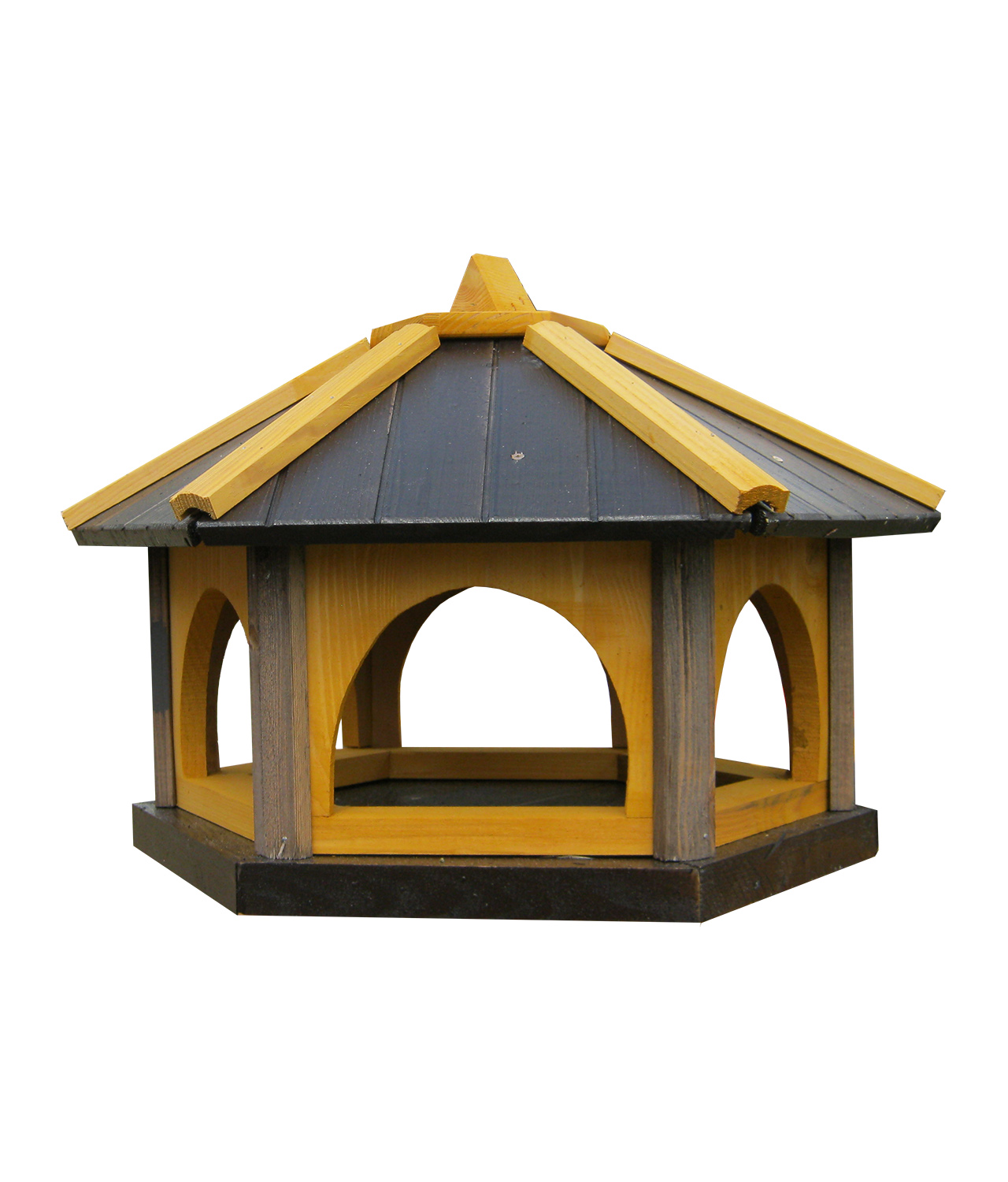 MKSTOR Drevené kŕmitko pre vtáky 50x45x40cm, vtáčia búdka, szary