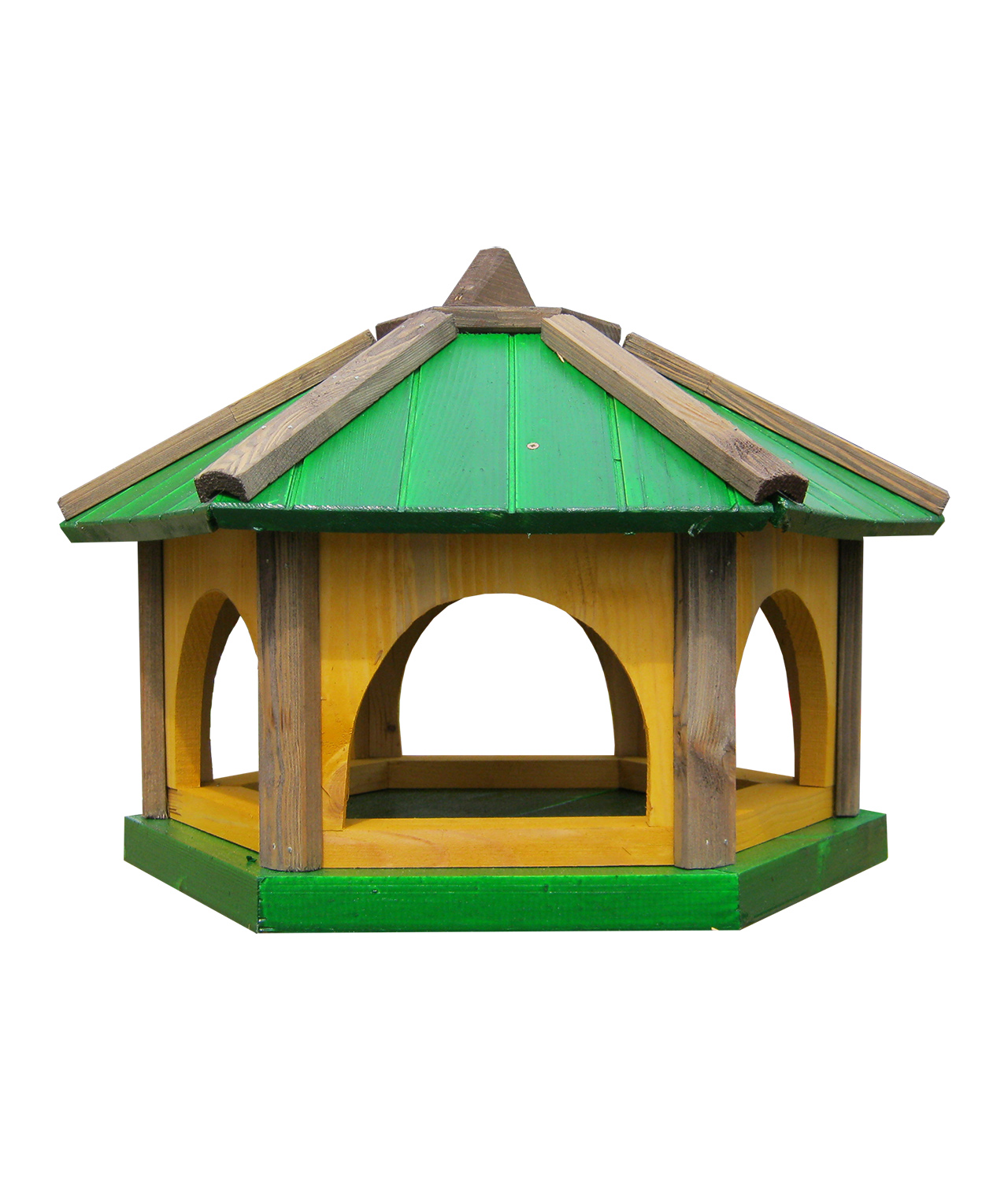MKSTOR Drevené kŕmitko pre vtáky 50x45x40cm, vtáčia búdka, zelená